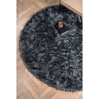 Rond Harit Groen Hoogpolig Vloerkleed