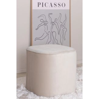 Poef Adela Velvet Wit