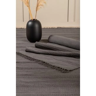 Loper Rosita Grijs Katoenen Vloerkleed