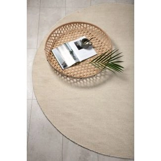 Rond Anata Beige Wollen Vloerkleed