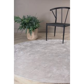 Rond Brillo Zilver Katoenen Vloerkleed