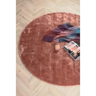 Rond Brillo Roze Katoenen Vloerkleed