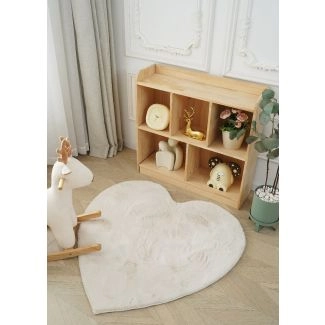 Kinderkleed Zachte Bontlook Rabbit Heart Lichtbeige