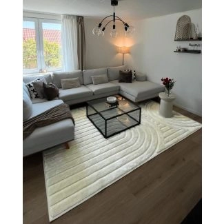 Hoogpolig Vloerkleed Steam Heat Gebroken wit