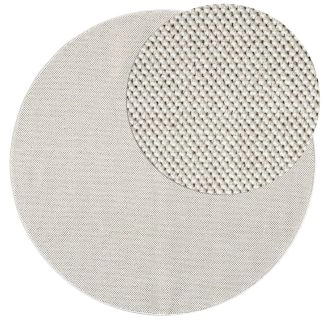 Rond Tokyo Gebroken wit Wollen-look Vloerkleed