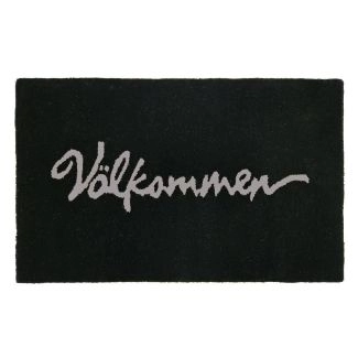 Välkommen Zwart 50x80 cm Machinaal Geweven Vloerkleed