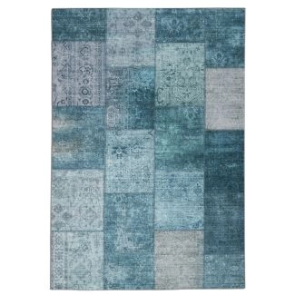 Patchwork Vloerkleed Vero Flora Blauw