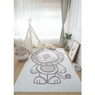 Kindervloerkleed Zappy Lion Crème