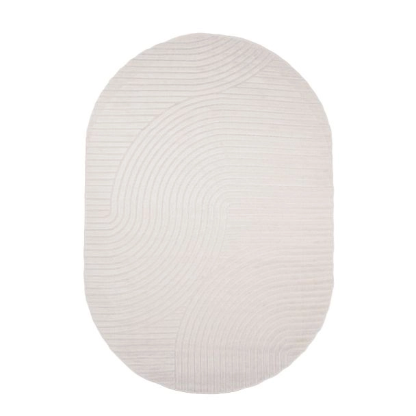 Ovaal Hilda Wit Hoogpolig Vloerkleed