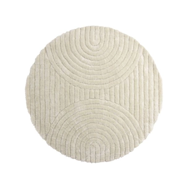 Rond Veron Wit Hoogpolig Vloerkleed