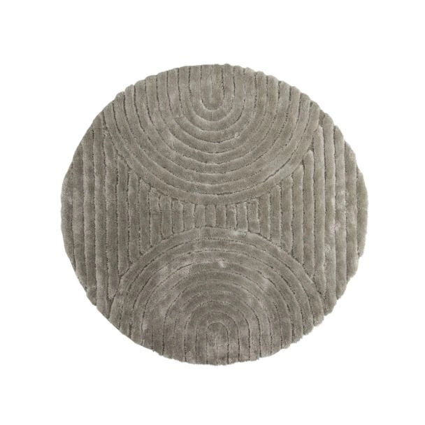 Rond Veron Greige Hoogpolig Vloerkleed