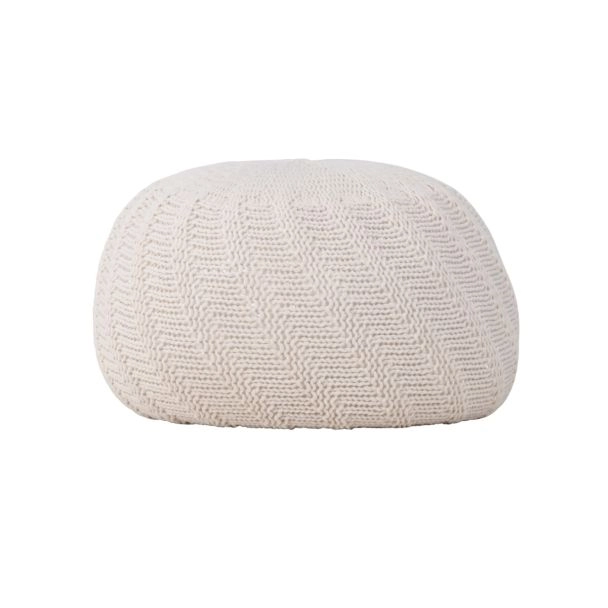 Poef Sablethrum Gebroken wit