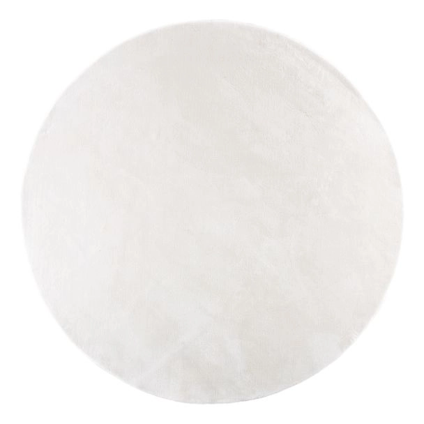 Rond Nicola Wit Hoogpolig Vloerkleed