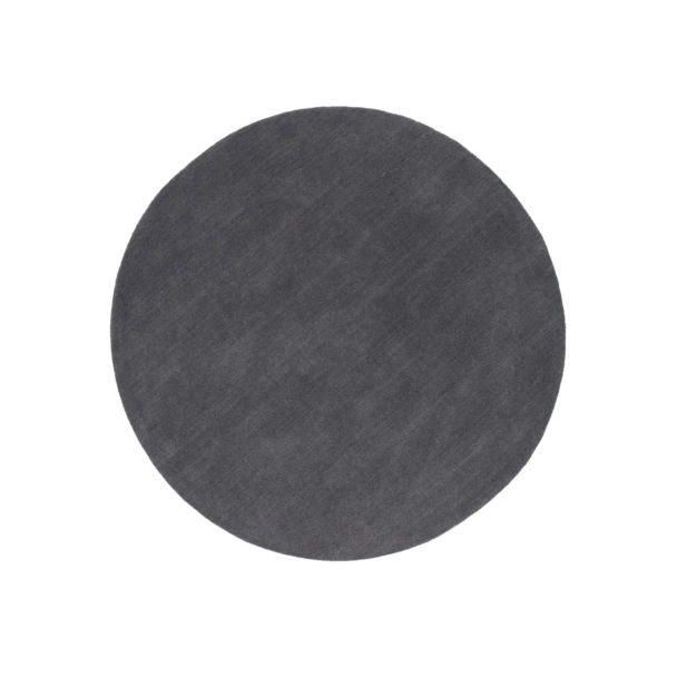 Rond Aliora Donkergrijs Wollen Vloerkleed