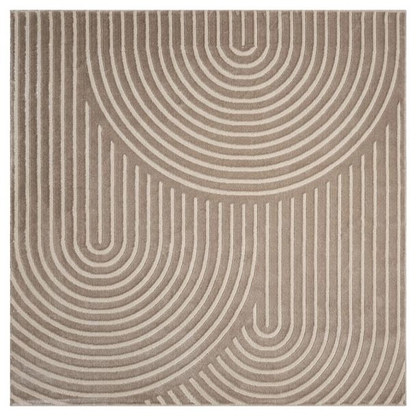 Vierkant Bella Zen Donkerbeige Wilton Vloerkleed