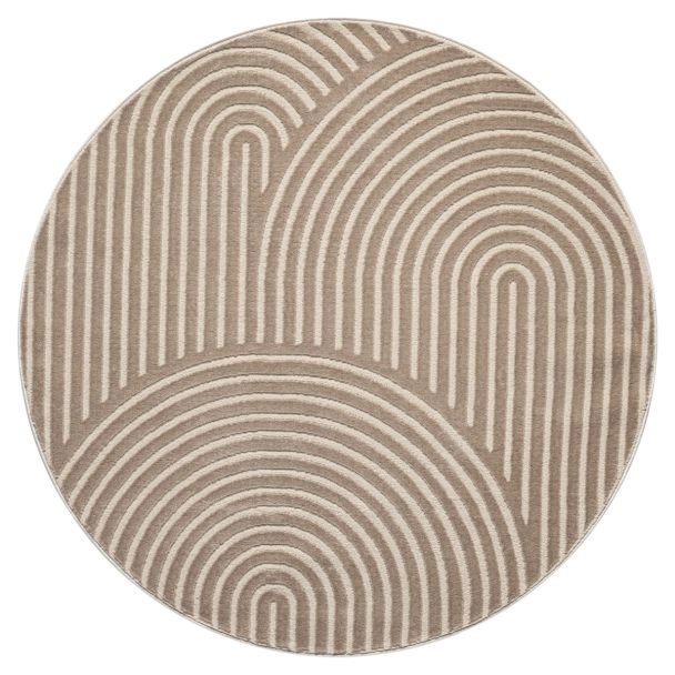Rond Bella Zen Donkerbeige Wilton Vloerkleed