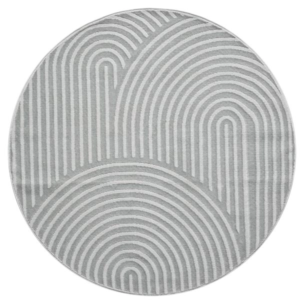 Rond Bella Zen Grijs Wilton Vloerkleed