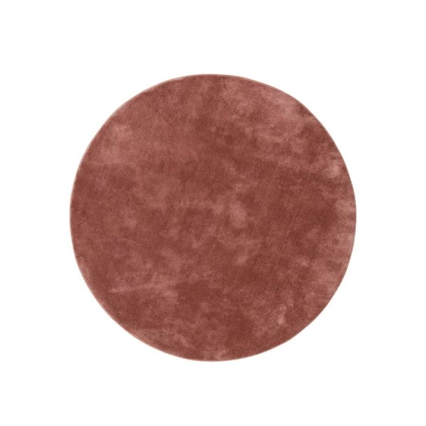 Rond Bono Roze Hoogpolig Vloerkleed