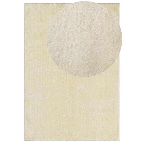 Wasbaar Zacht Hoogpolig Vloerkleed Cloudy Lichtbeige