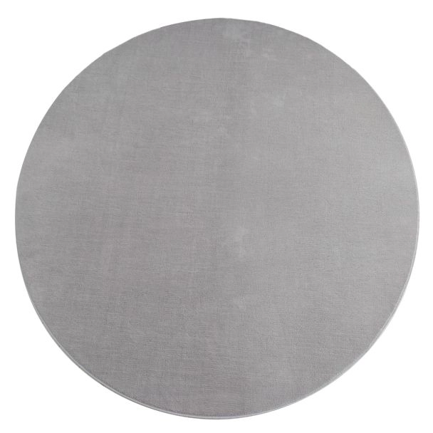 Rond Comfy Zilver Wasbaar Hoogpolig Vloerkleed