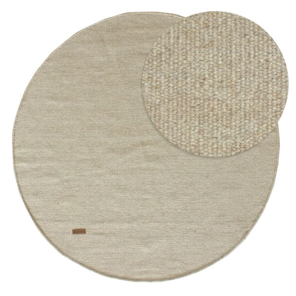 Rond Dalen Beige Wollen Vloerkleed
