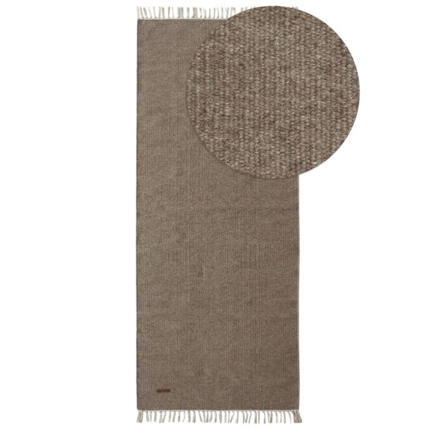 Loper Dalen Bruin Wollen Vloerkleed