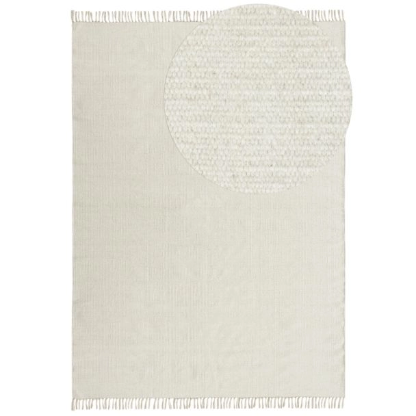 Wollen Vloerkleed Dalen Gebroken wit