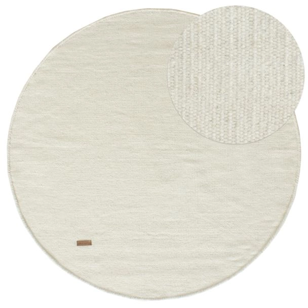 Rond Dalen Gebroken wit Wollen Vloerkleed