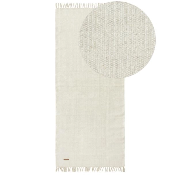 Loper Dalen Gebroken wit Wollen Vloerkleed