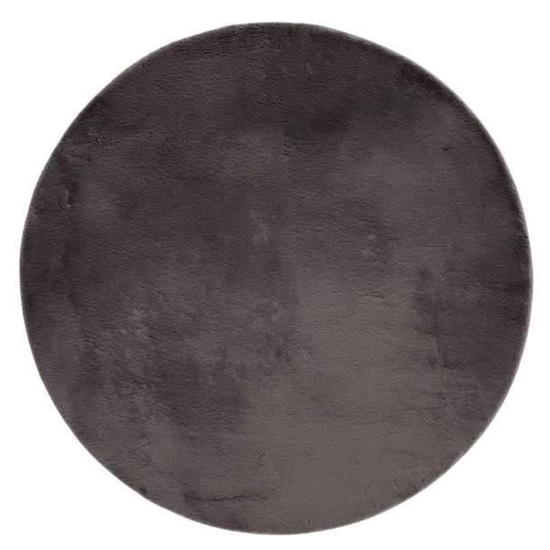 Rond Eline Antraciet Hoogpolig Vloerkleed