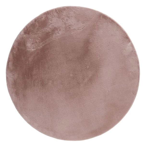 Rond Eline Roze Hoogpolig Vloerkleed