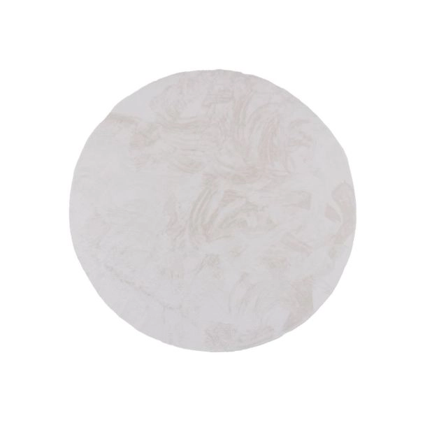 Rond Elton Wit Hoogpolig Vloerkleed