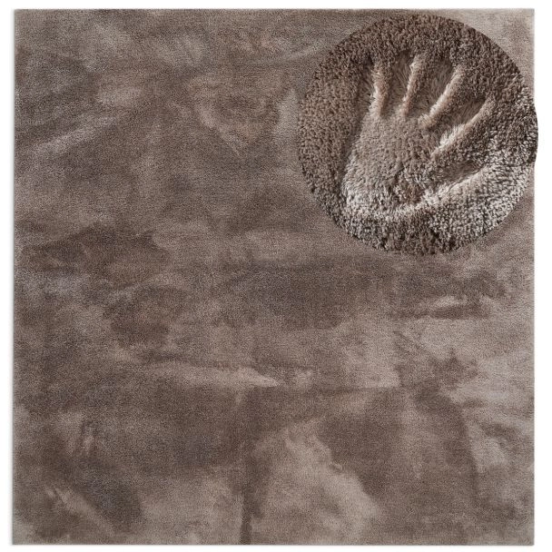 Kvadrat Matta Fluffy Taupe