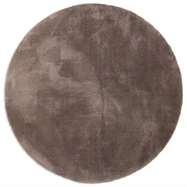 Rond Fluffy Taupe Wasbaar Zacht Hoogpolig Vloerkleed