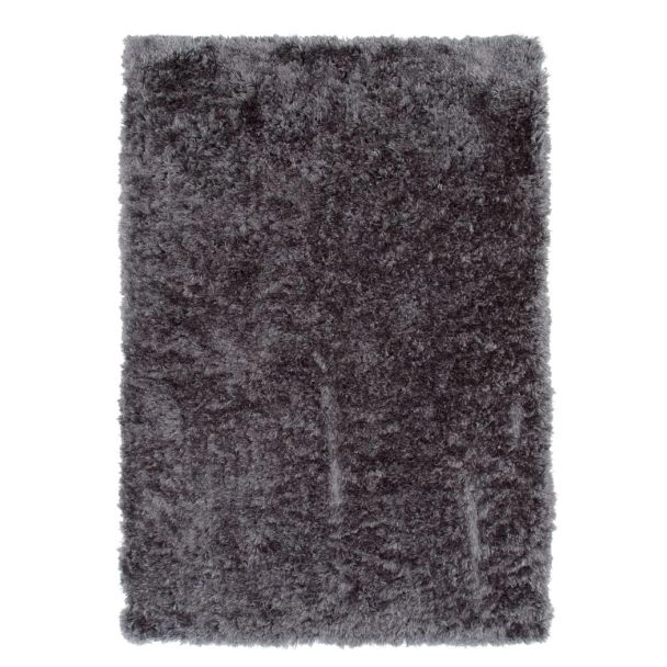 Hoogpolig Vloerkleed Harit Donkergrijs