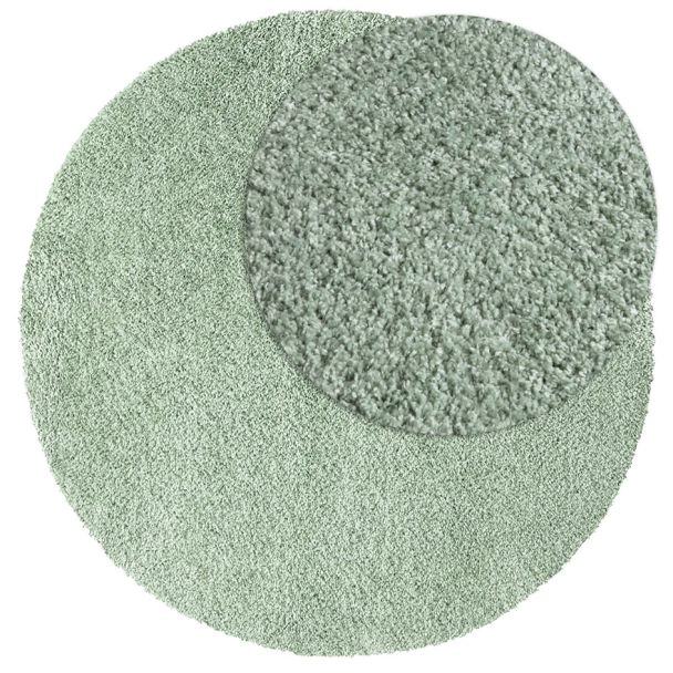 Rond Lazy Groen Hoogpolig Vloerkleed