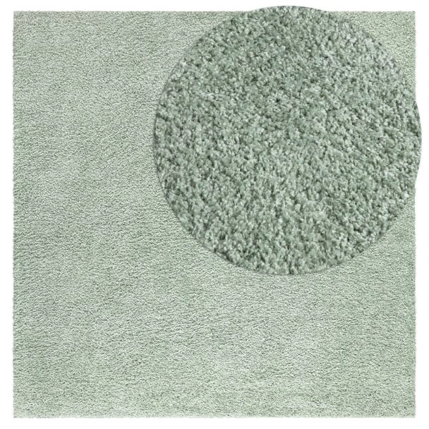 Vierkant Lazy Groen Hoogpolig Vloerkleed