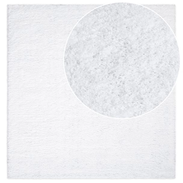 Vierkant Lazy Wit Hoogpolig Vloerkleed