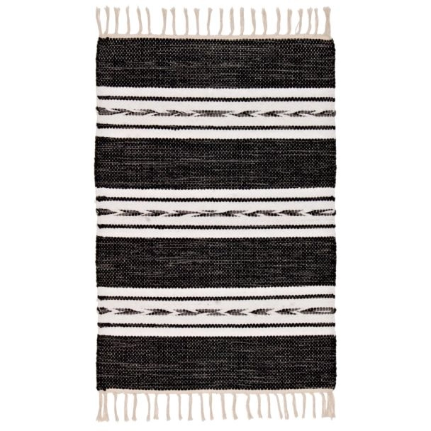 Katoenen Vloerkleed Girsu Zwart