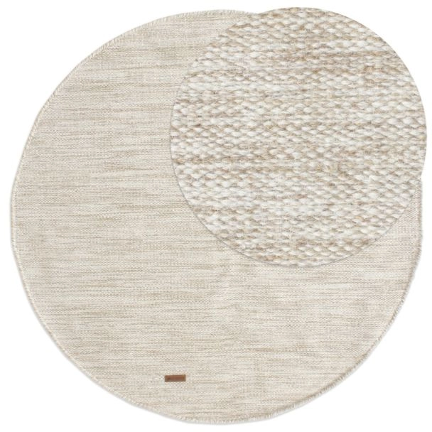 Rond Lunda Beige Wollen Vloerkleed