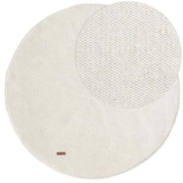 Rond Lunda Gebroken wit Wollen Vloerkleed