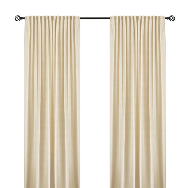 Ruimteverduisterende Fluweel Gordijn 2-pack Mathilde Beige