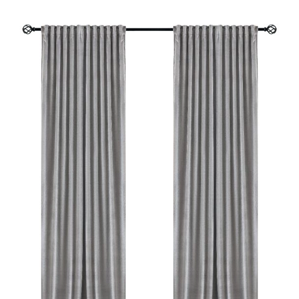 Ruimteverduisterende Fluweel Gordijn 2-pack Mathilde Zilver