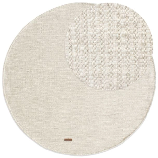 Rond Molly Gebroken wit Wollen Vloerkleed