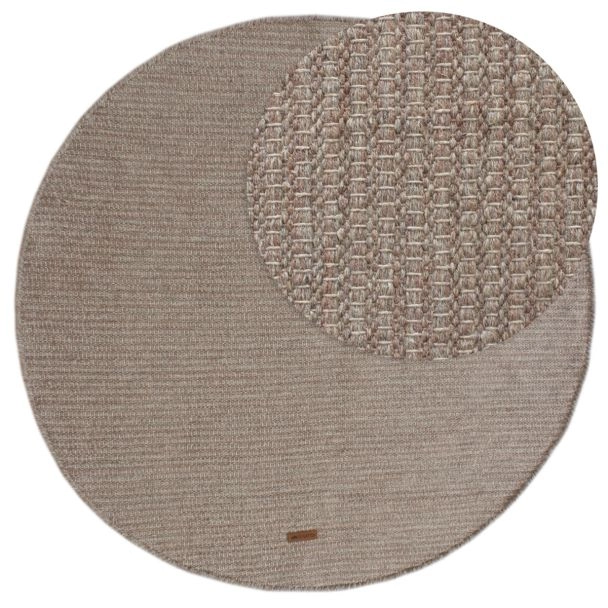 Rond Molly Greige Wollen Vloerkleed