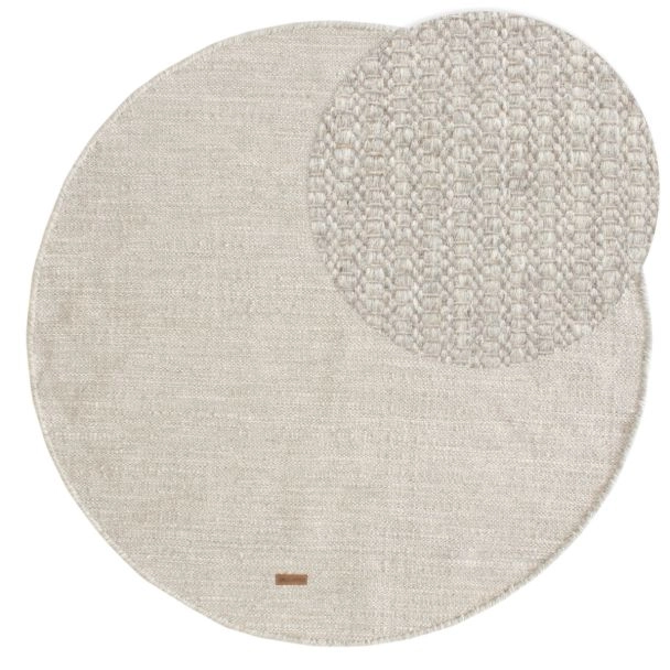Rond Molly Crème/Grijs Wollen Vloerkleed