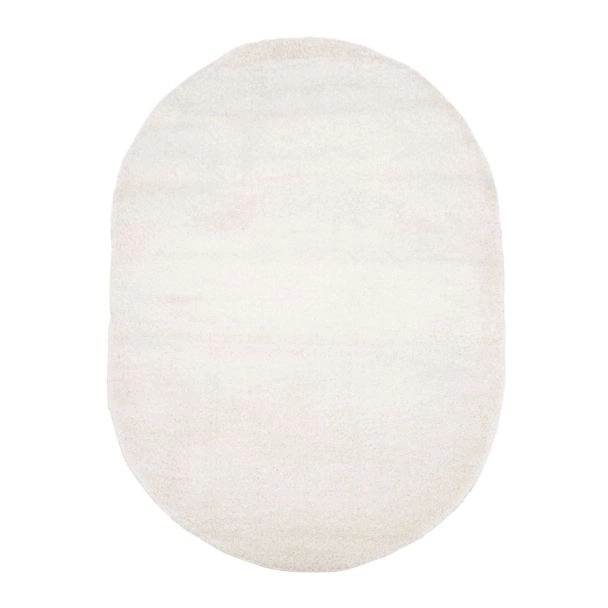 Ovaal Nora Wit Hoogpolig Vloerkleed