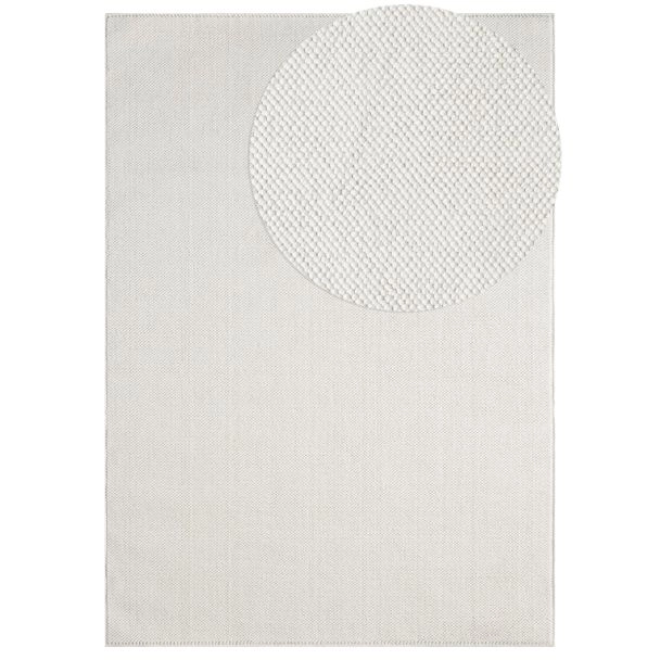 Wollen-look Vloerkleed Nordic Gebroken wit