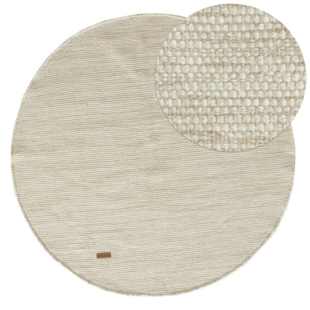 Rond Norrsken Beige Wollen Vloerkleed