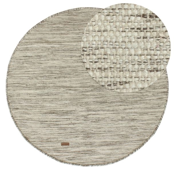 Rond Norrsken Taupe Wollen Vloerkleed